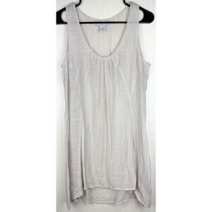 Soft Surroundings Lagenlook Gauzy Natural Flowing Beige Blouse Top, Medium